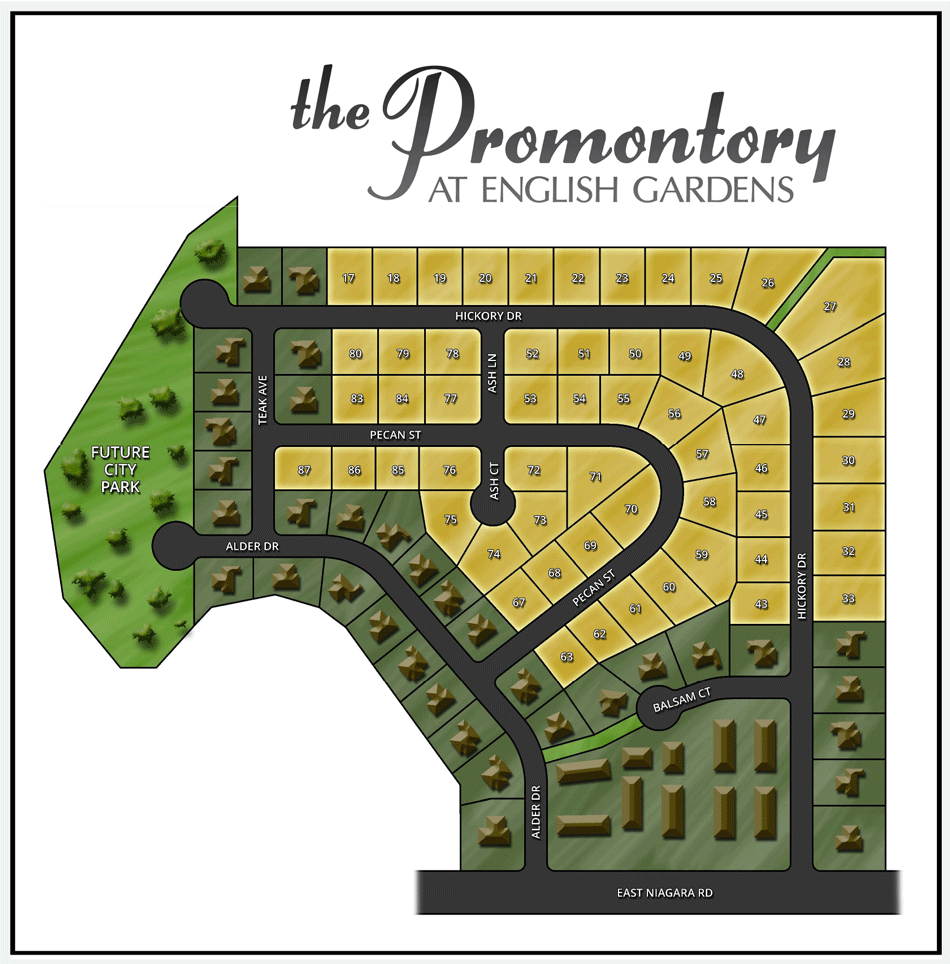 The Promontory at English Gardens Subdivision Map