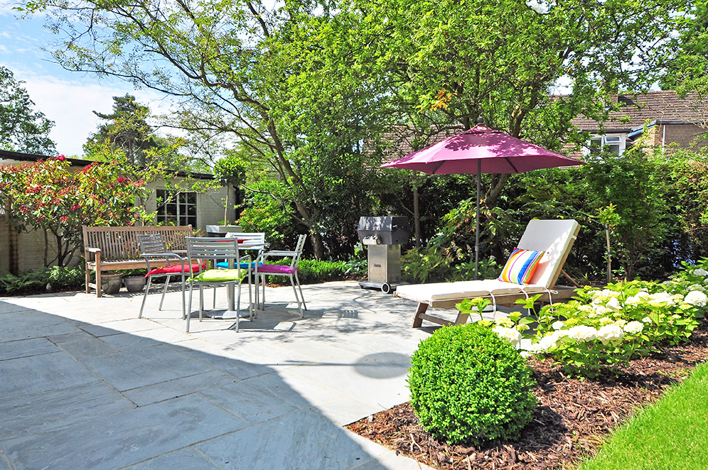 backyard with landscaping