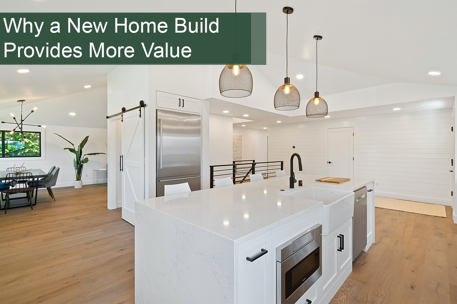 White open kitchen in a new home build.