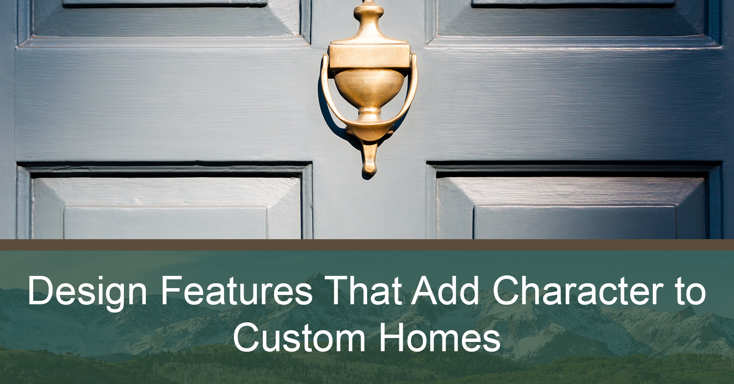 A blue door with an antique door knocker - a create example of character that can be added to custom homes.