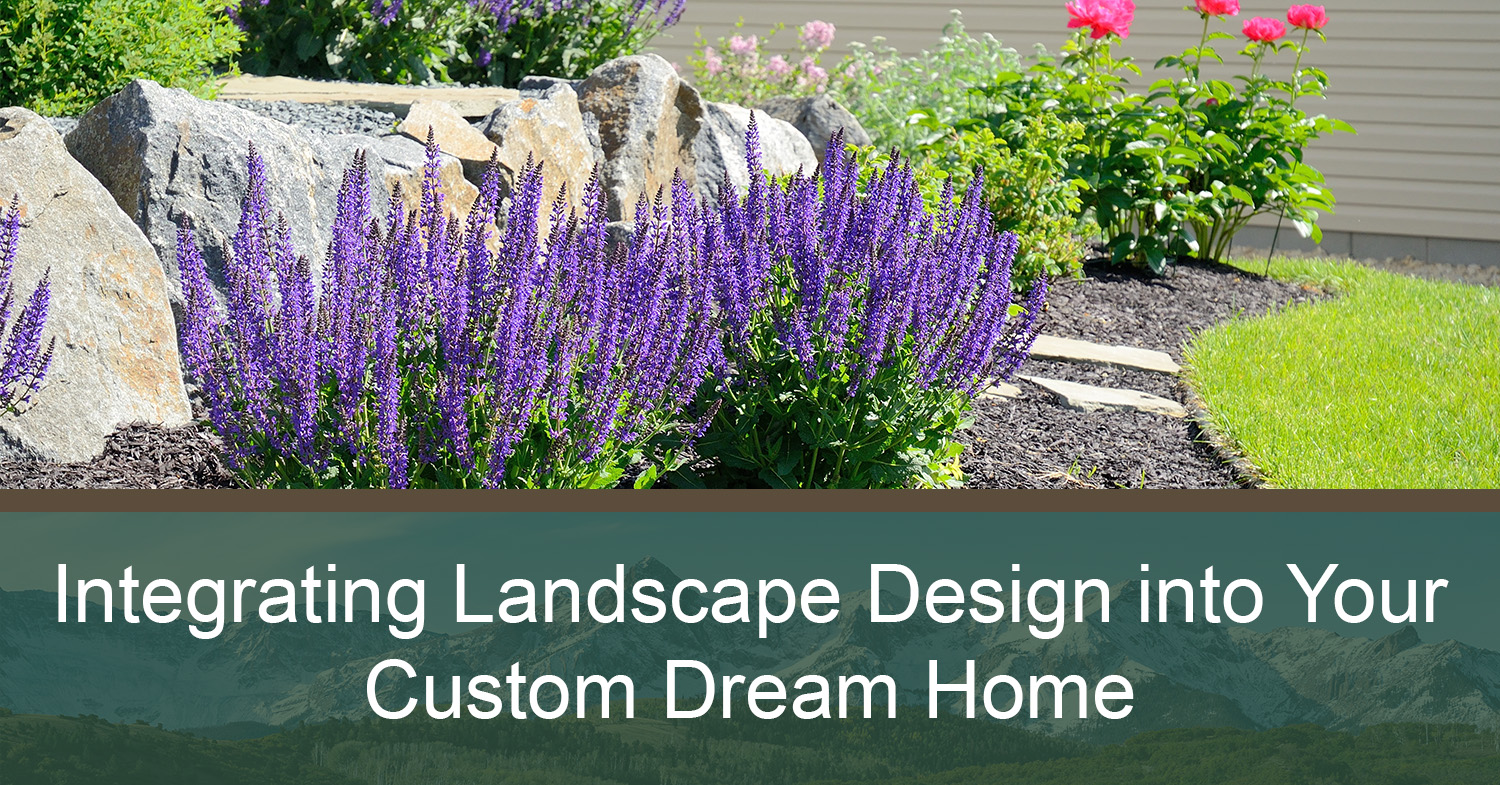 The landscape design of a custom home's front yard in Montrose, Colorado.